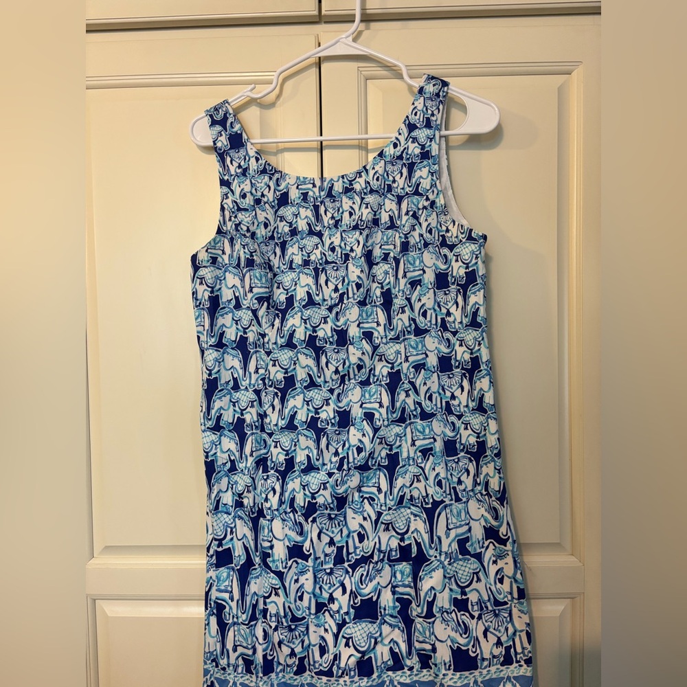 Lilly Pulitzer Get Trunky Cathy Shift dress Bomber Blue Elephant size 6 ($70)